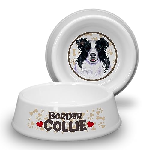 Border Collie – Ciotola per cani Ø 21 cm. Ciotola antiscivolo per cani di taglia media ciotola per alimenti, ciotola per acqua, ciotola per animali domestici adatta anche per dolcetti. Pratica,