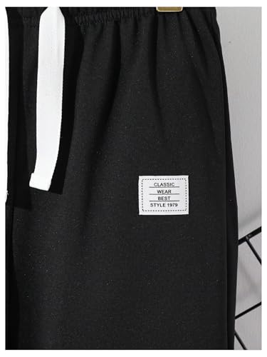 Boy's Wide Leg Sweatpants Drawstring Waist Casual Athletic Pants Loose Sports Trousers with Pockets4
