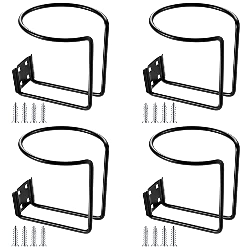 Shimeyao Stainless Steel Boat Cup Holder Mount Drink Holder Universal Cupholder Boat Ring for Beverage Mugs Bottles Marine Yacht Truck Trailer RV, Black (4 Pcs)