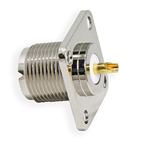 PL259-Panel-Mount-UHF-Female-Jack-4-Holes-Chassis-Mount-Flange-Solder-Cup-Coax-Connector-for-Ham-Radio-Antenna
