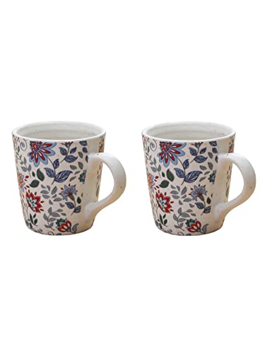 Image of Miah Decor Ceramic Coffee Mugs Set with Serving Platter, Handmade Stoneware