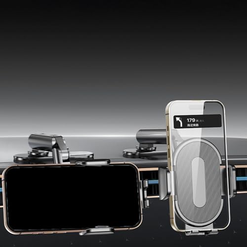 Support téléphone voiture métal base adhésive rotation 360 pour tableau de bord - 3
