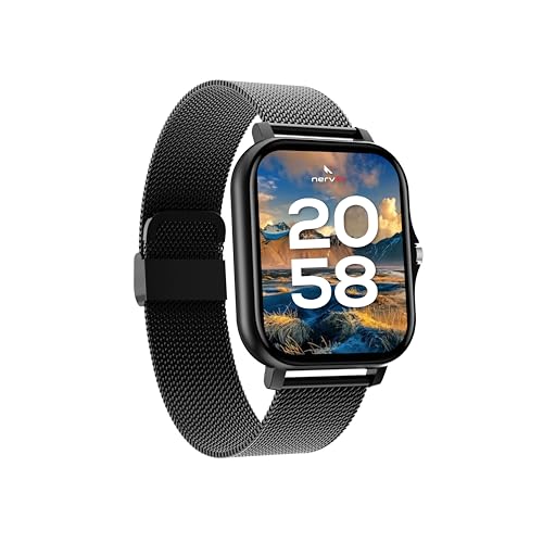 Image of Nervfit Astra GT Smart Watch for Men & Women | 1.69 inch HD Display, BT Calling, Fitness Tracker, Heart Rate & BP Monitor, Music & Camera Control, Trendy Straps (Astra Black)