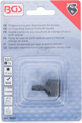 BGS 9424 | Ölablassschrauben-Spezialprofil-Bit-Einsatz | Antrieb Innenvierkant 10 mm (3/8) | für VAG