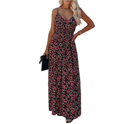 Robe longue fluide de cérémonie au fini chic et imprimé tropical haute élégance