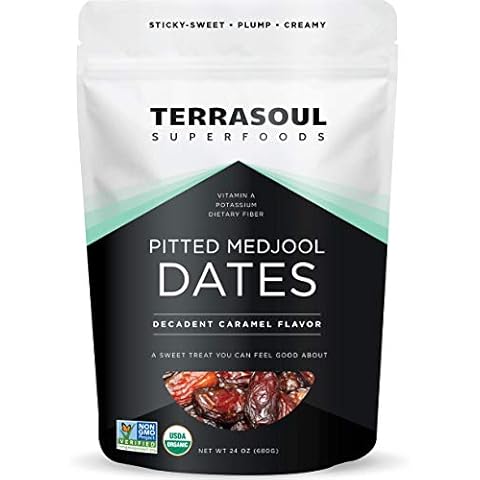 Terrasoul Superfoods Organic Pitted Medjool Dates, 1.5 Lbs - Pits Removed | Soft Chewy Texture | Sweet Caramel Taste Cover