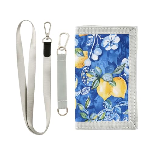 ALAZA Kids Wallets for Boys Girls Toddler Trifold Wallet Children Small Watercolor Lemon with Zipper Coin Pocket