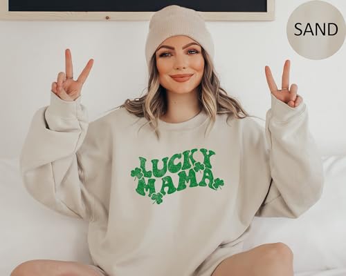 Lucky Mama Sweatshirt St Patricks Day Women Lucky Dada Sweatshirts Men Matching Mom and Dad Sweater Irish Green Sweatshirt for Mommy2