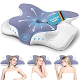 NIEOUIP Cuscino Cervicale Memory Foam Ergonomico, 2 in 1 con Altezza Regolabile, Federa La...