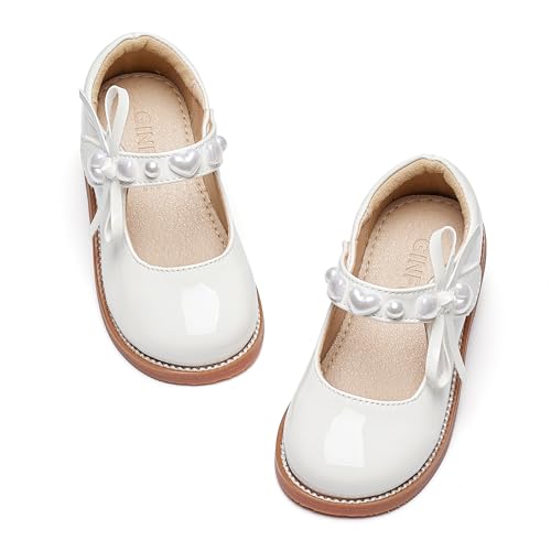 Image of GINFIVE Toddler Girls Dress Shoes Little Kids Flats School Mary Janes Shoes