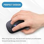Wireless Bluetooth Mouse, Rechargeable, LED, Silent, Ultra-thin Design (Bluetooth 5.2 and 2.4GHz USB Receiver) | Portable Computer Mouse for Laptops, iPads, MacBooks and Apple Devices (Black) - Image 3