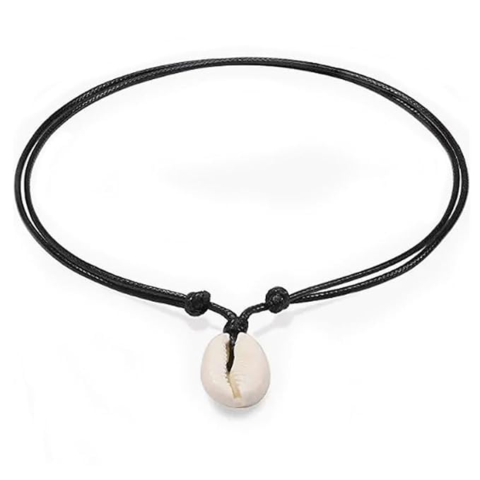 El Regalo Bohemian Shell Pendant Unisex Adult Necklace- Cowrie Choker Black Leather Cord Adjustable Necklace (B0CZ31148Z) Amazon Price History, Amazon Price Tracker