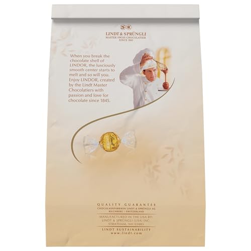 Image of Lindt LINDOR White Chocolate Candy Truffles, White Chocolate Candy with Smooth, Melting Truffle Center, 15.2 Ounce (Pack of 6)