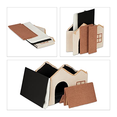 Relaxdays Casa per Gatti, Cuccia Pieghevole per