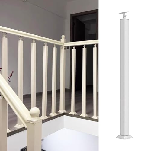 Balaustres de escalera de metal ajustables, barandilla de escalera interior con zapata y conector, kit de pasamanos de poste cuadrado para barandilla de seguridad