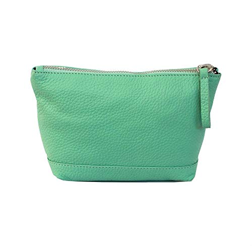 Simply Unearthed - Bolsa de maquillaje de piel auténtica, color Verde, talla Small