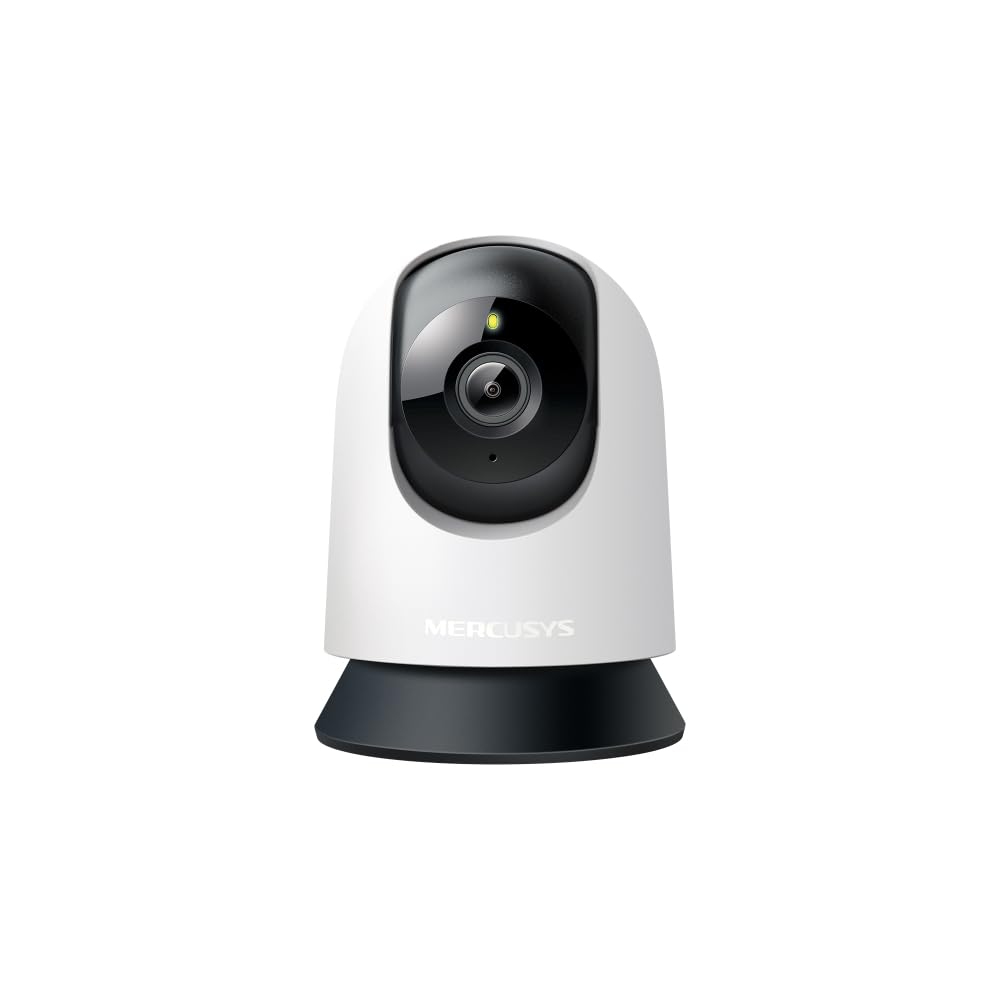 MERCUSYS WiFi Surveillance Camera Indoor 360° 1080p, Night Vision, Real Time Notifications, Person Detection, Motion Tracking, Remote Control, Compatible with Alexa, MC200 Certificado ClimatePartner