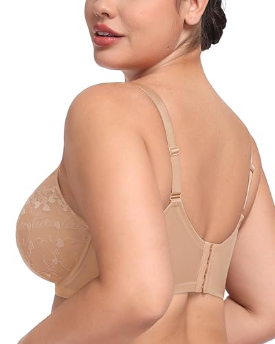Image of HSIA Minimizer Bras for Women Full Coverage, Unlined Lace Sexy Plus Size Underwire Bra for Large Breasts