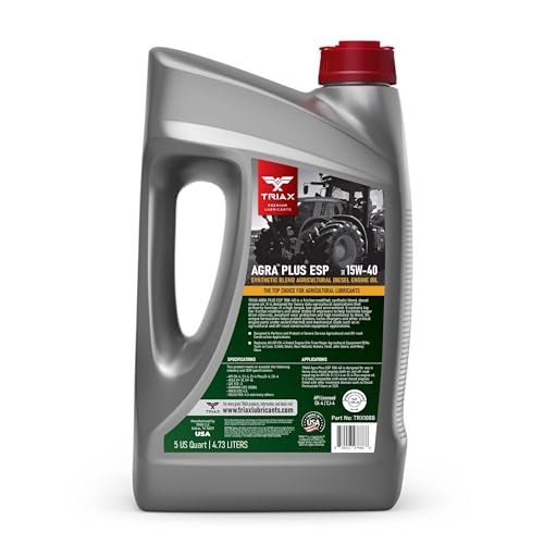 TRIAX Agra Plus ESP 15W-40 CK-4 Synthetic Blend, API Licensed, Ultra High Performance, Friction Modified Diesel Engine Oil, Agricultural Equipment (5 Quart)