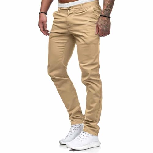 Mens Dress Pants Slim Fit Chinos Stretch Fashion Pant Skinny Leg Light Khaki4