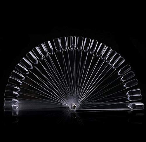 50pcs Clear Nail Art Fan-shaped Color Card, False Fake Nail Art Tips Sticks Design Polish Board Swatches Stick Salon Display Chart Practice Tool Decor Sets
