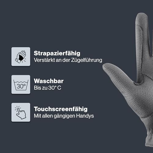 Uvex Sportstyle - dehnbarer Reithandschuh für Damen und Herren - exzellenter Grip & strapazierfähig - touchscreenfähig - Anthracite - 6 – Ansicht 3