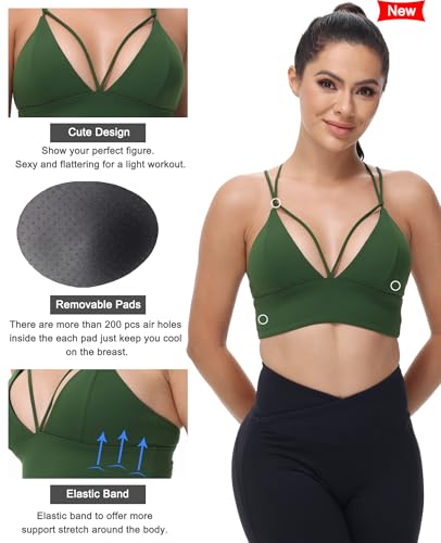 Image of MotoRun Bralettes for Women, Strappy Sports Bra Push up Bralette Sexy Bras Rave Top