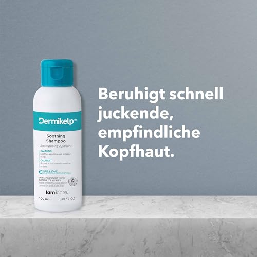 Dermikelp® Beruhigendes Shampoo für trockene, juckende Kopfhaut – Sanfte Pflege bei Schuppen und Empfindlichkeit, Ohne Steinkohlenteer, Ohne Parabene, 135 mg Meeresalgen-Extrakt
