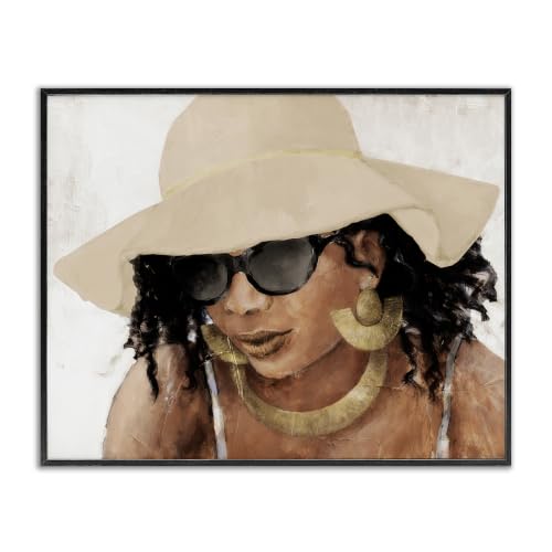 Adorned Woman with Hat Portrait, 24 x 30 Inch Framed Giclée Print