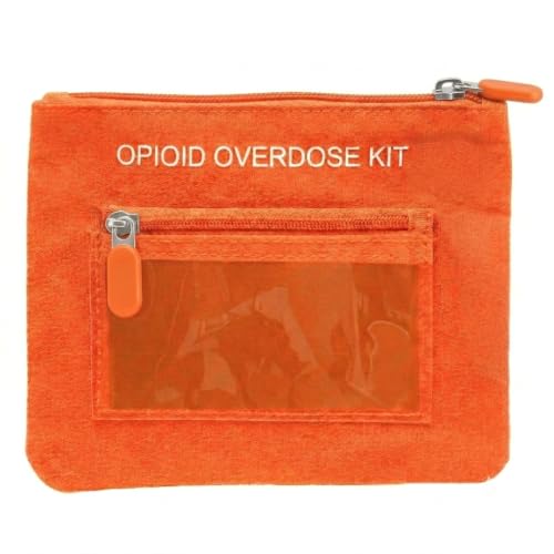 Image of Naloxone Overdose Kit Bag - Compact Canvas Pouch for Naloxone Nasal Spray & Opioid Emergency Response - Holds 2 Naloxone Sprays & Accessories - Naloxone Not Included (Orange, 1 Unit)
