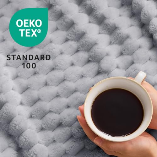Vielit Kuscheldecke Flauschig 220x240 cm – Ultraweiche Fleecedecke für Couch & Sofa, Warme Wohn- & Kuscheldecke, Leichte Sofadecke, Gemütliche Couchdecke, Atmungsaktiv & Pflegeleicht Decke Grau