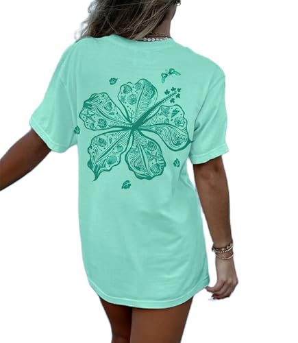 Women Teens Oversized Graphic Tee Shirts Y2k Short Sleeve Floral Aesthetic Tshirt Top Summer Cute Preppy Clothes