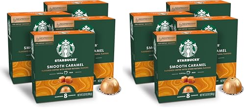 Image of Starbucks by Nespresso Vertuo,Caramel Flavored Coffee,64-Count Coffee Pods,Brews 7.8 oz., 8 Count (Pack of 8)