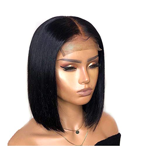 Amesha Hair 4x4 Lace Closure Wigs Human Hair Short Bob Wigs for Women,150% Density Middle Part Brazilian 4x4 Lace Front Wigs Human Hair 10Inch