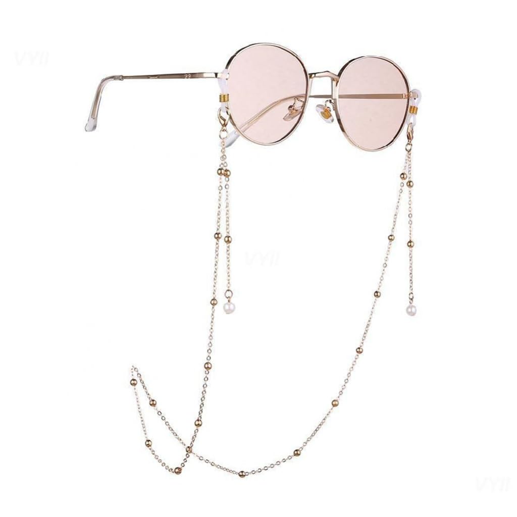 Chaînette de Lunettes en métal, Cordon Anti-Perte, Perle Vintage