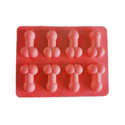 Moule en Silicone de Forme drôle Bac à glaçons Moules à Chocolat pour gâteaux et pâtisseries Fantaisie Moules de Cuisson d'outils Rose d'artisanat en Sucre Rose pour Anniversaire de fête (Rouge)
