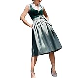 Generisch Dirndl Damen Midi Dirndls für Damens Weinrot Trachtenkleid mit Dirndlbluse Trachtenmode Trachtenrock Kleid 3 Teilig Trachtenmieder Trachten Damen
