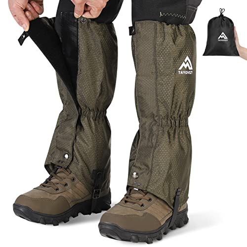 Gaiters for Hiking – Waterproof and Breathable Leg Gaiters for Women and Men Boots, Adjustable Lightweight Shoes Gaiters for Hunting, Hiking, Mountaineering, Snow Gaiters for hiking boots (Green)