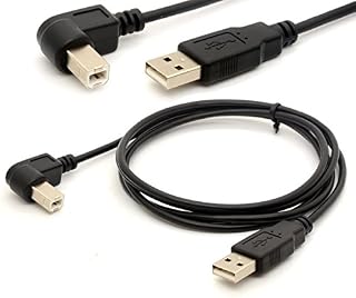 1.5M Printer Cables USB 2.0 A male to B Left Angle Plug Lead 480Mbps High Speed Cable Adapter Scanner Cord Extension (LEFT)