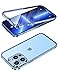 KumWum Coque Compatible avec iPhone 13 Pro Max Case Double Face Transparente Étui 360 Degré Integrale Protection Cover avec Protection Camera - Bleu