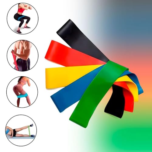 Faixas Elásticas para Exercícios, Kit com 5 Bandas de Resistência para Tonificação Muscular, Treinam