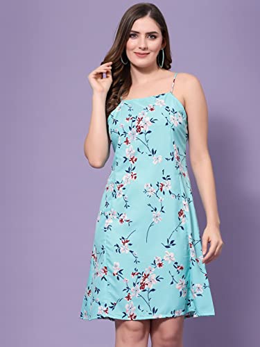 Image of OOMPH! Women A-Line Floral Mini Dress Western, Off Shoulder, Slip On