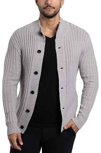 X RAY Mens Cardigan Sweater, Shawl Collar Cable Knit Button Down Cardigan Sweaters for Men Sweaters for Men Big and Tall - Main Image