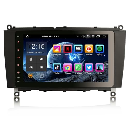 🚗【Android 14,0 | 8-Core | 4GB RAM+64GB ROM】8 pollici autoradio carplay per Mercedes Benz Classe CLK W209 C209 A209, CPU: 8-Core 2*A75 + 6*A55 64-bit 1.8GHz, RAM: 4GB, ROM: 64GB. Sistema operativo: Android 14, per un avvio più veloce e una gestione più semplice delle varie applicazioni. Questo stereo supporta 2 schede / 3 porte USB con memoria estensibile fino a 5 * 256GB. Schermo tattile IPS con risoluzione di 1280 * 720 pixel. Uscita audio: 4 * 48W. Questo autoradio dab è dotato di un decodificatore CANBUS per il controllo del volante. Integrato USB, Radio, RDS, orologio, calendario, calcolatrice.