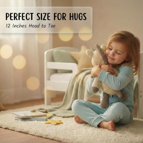 Image of Crochet Unicorn Stuffed Animal, 12-Inch Handmade Beige Plush