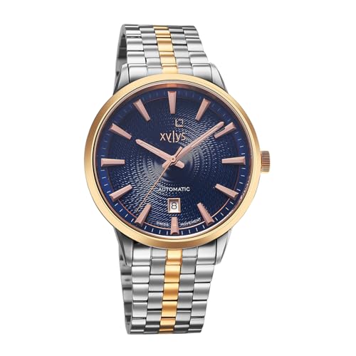 Image of Xylys Waltz-G with Analog with Date Automatic Blue Dial Two Toned Leather Strap Watch for Men - 40060KM01E