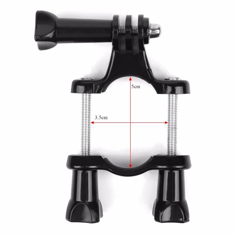 Image of Reflex Camera Bike Handlebar Pole Clamp Mount Compatible with Go Pro Hero 13-5, Session, Insta 360 - Durable, Adjustable Action Camera Mount