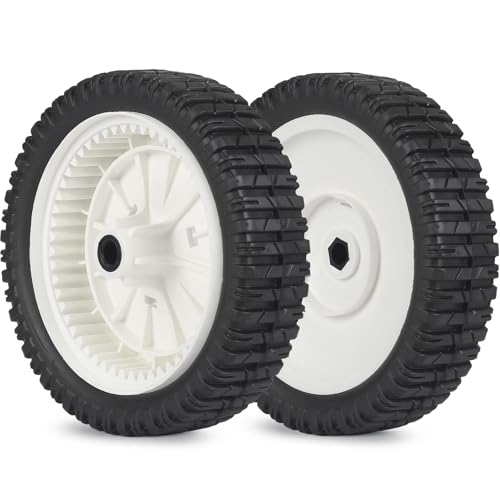 GICOOL 180775 180773 72-077 Replacement Front Wheels, 8 Inch Wheels for Craftsman AYP MTD Lawn Mower, White, Pack of 2