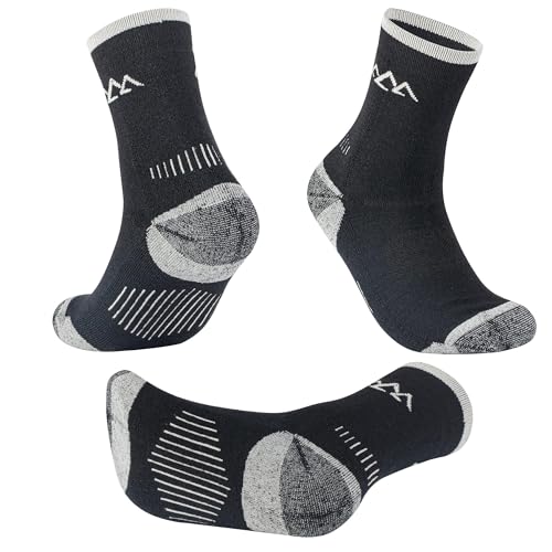 innotree 3 Pack Men's Merino Wool Hiking Socks, Micro Crew Cushioned Hiking Walking Socks Moisture Wicking Trekking Socks - Image 6