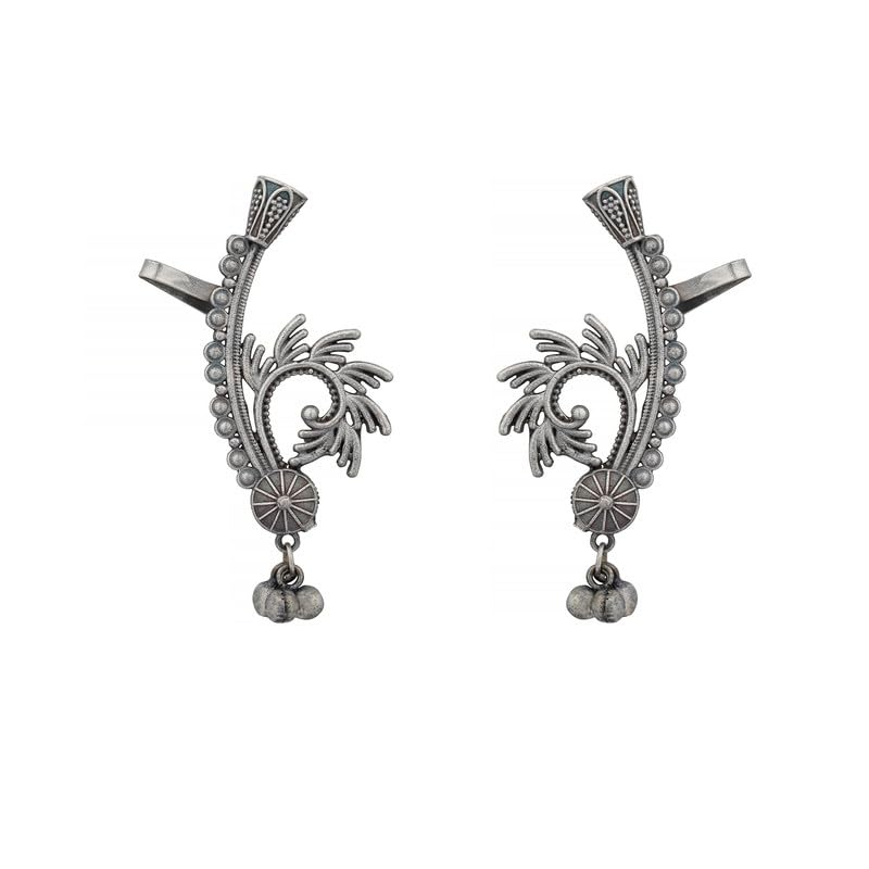 Kalaa Fashionable Oxidised Silver Earrings Lightweight Vintage Indian Jewelry for Women Rustic Chic Party Everyday Wear Hypoallergenic Earrings